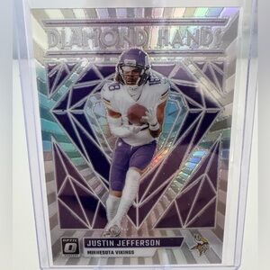 2023 Justin Jefferson Panini Diamond Hands Donruss Optic Prizm Mint condition.